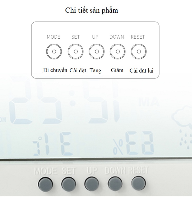 Đồng hồ điện tử để bàn kiểu dáng đơn giản, sang trọng có đèn bền, đẹp  ( Tặng kèm 02 nút kẹp cao su đa năng ngẫu nhiên )