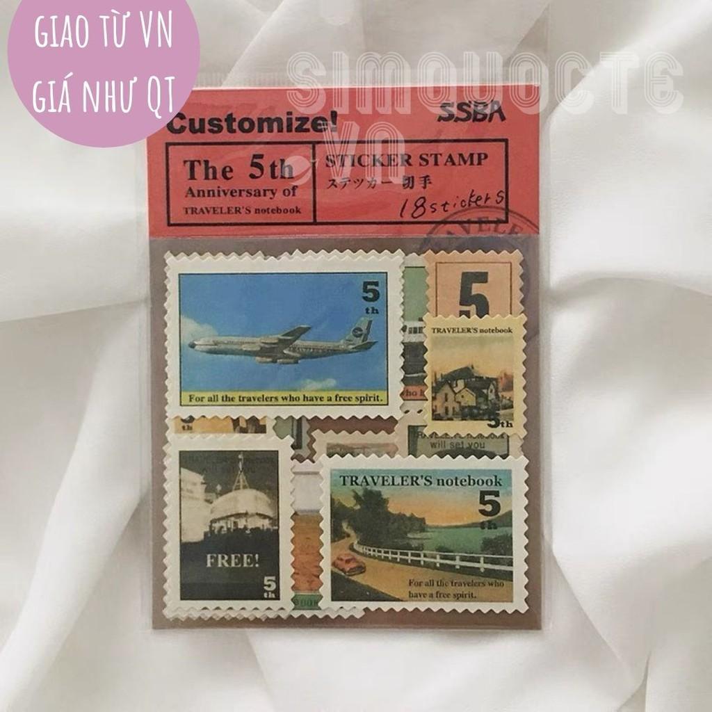 Bộ tem dán sticker dán chủ đề du lịch vintage ST90