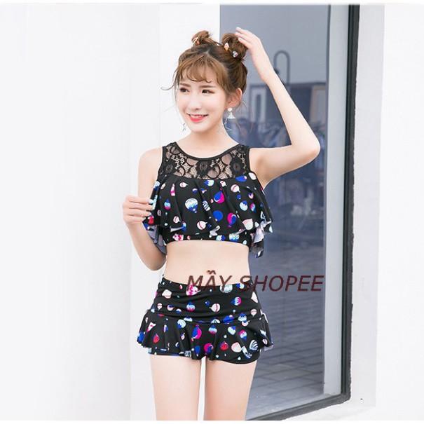 freeship Áo Tắm Bikini 2 Mảnh Phối Ren AT047 (bikini đồ bơi)