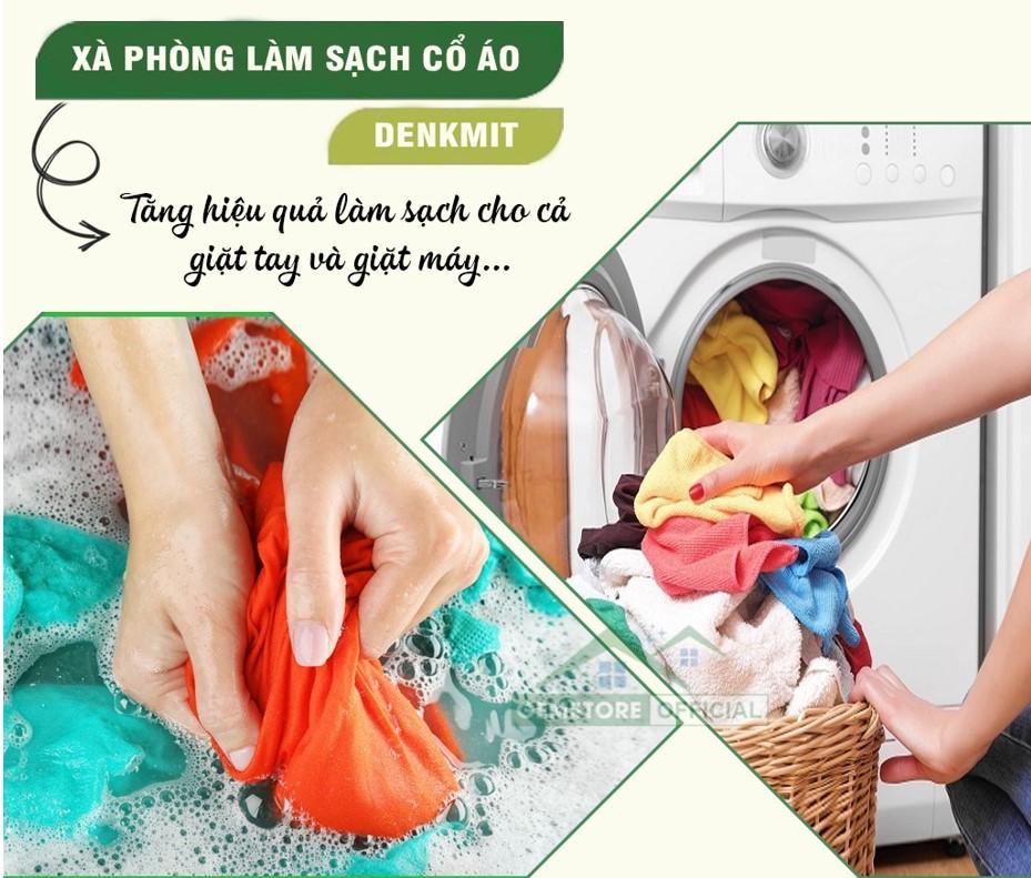 Xà Phòng Làm Sạch Cổ Áo Sơ Mi Denkmit, Xà Phòng Bánh Giặt Sạch Nhanh, Hiệu Quả, Nhập Đức