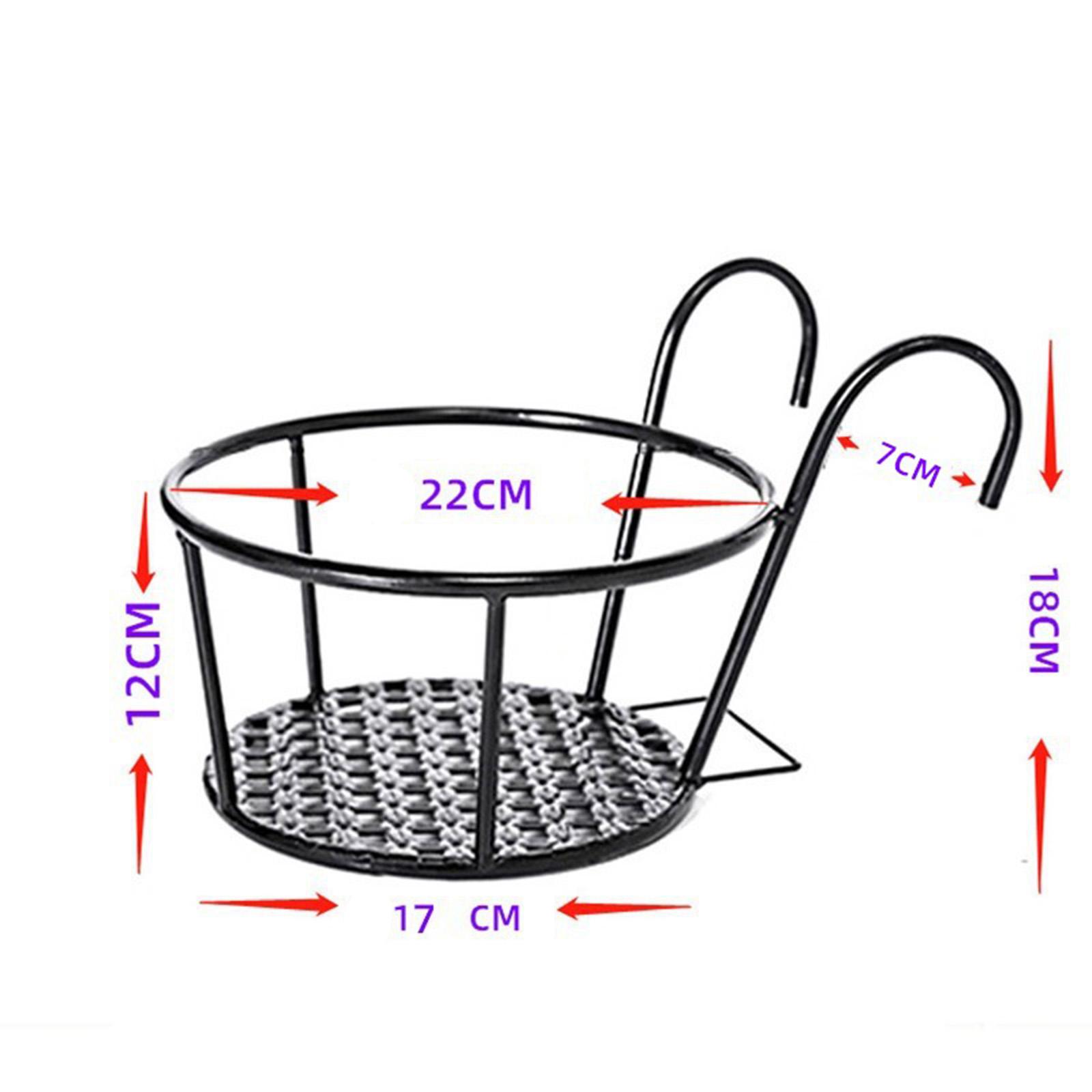 Hanging Railing Planter Flower Pot Holder Plant Holder for Indoor Use Black