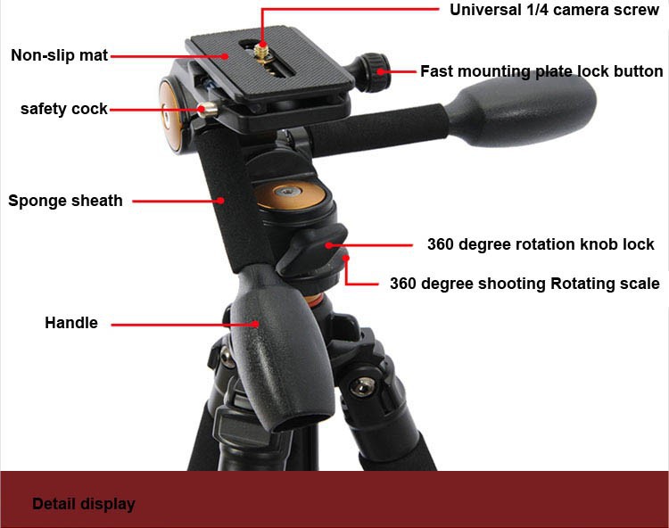 CHÂN MÁY ẢNH TRIPOD BEIKE Q-470 - HÀNG NHẬP KHẨU