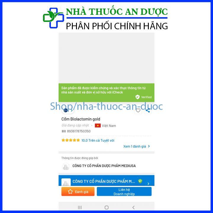 Men tiêu hóa vi sinh đường ruột Biolactomin Gold cân bằng hệ vi sinh, hỗ trợ rối loạn tiêu hóa, giúp ăn ngon – Hộp 30 gó