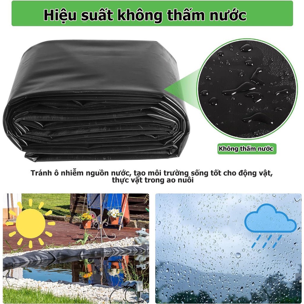 Bạt lót hồ, bạt lót hồ chăn nuôi bằng màng HDPE 【6m*8m-0.5mm】