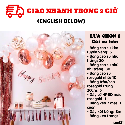 Bộ bong bóng sinh nhật người lớn - Adult birthday set SNNL21