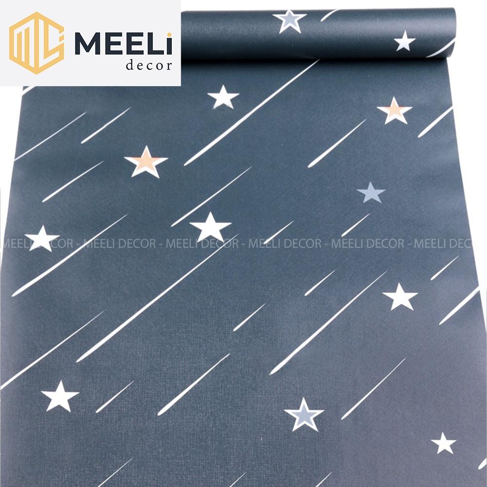 Cuộn 5m dài Giấy dán tường phòng ngủ, sẵn keo dễ dán, pvc chống thấm nước, kt 5m x 45cm, ME19
