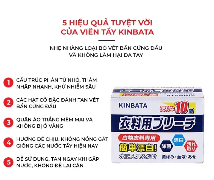 HỘP 10 VIÊN TẨY KHI QUẦN ÁO CÓ NHỮNG VẾT BẨN KHÓ GIẶT-HT