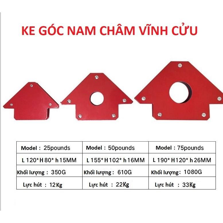 Ke góc lực hút 33 kg - Nam châm vĩnh cưu 75 LB