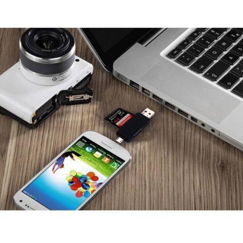 2Pcs Micro Usb Otg To Usb 2.0 Adapter Sd Card Reader