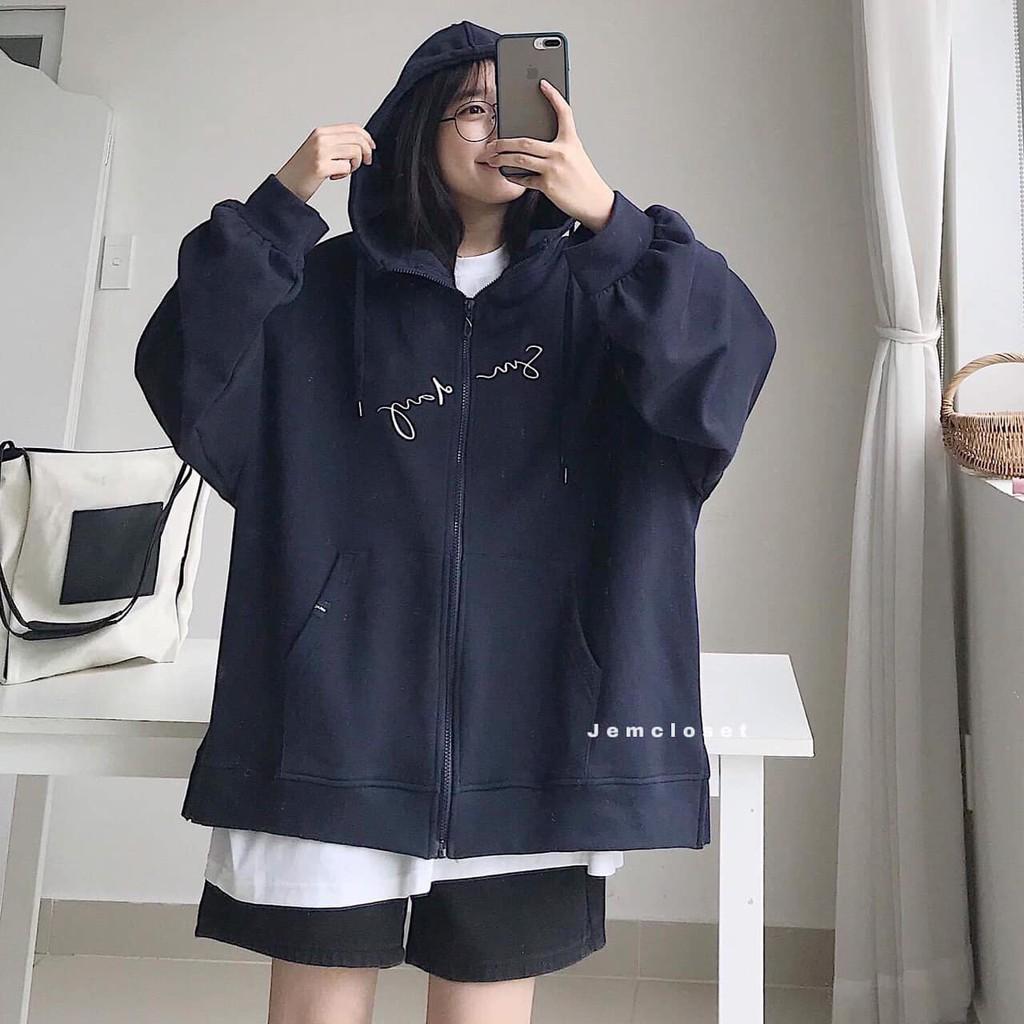 Áo Khoác Nỉ Chữ Someday, Freesize Unisex Màu Xanh Than