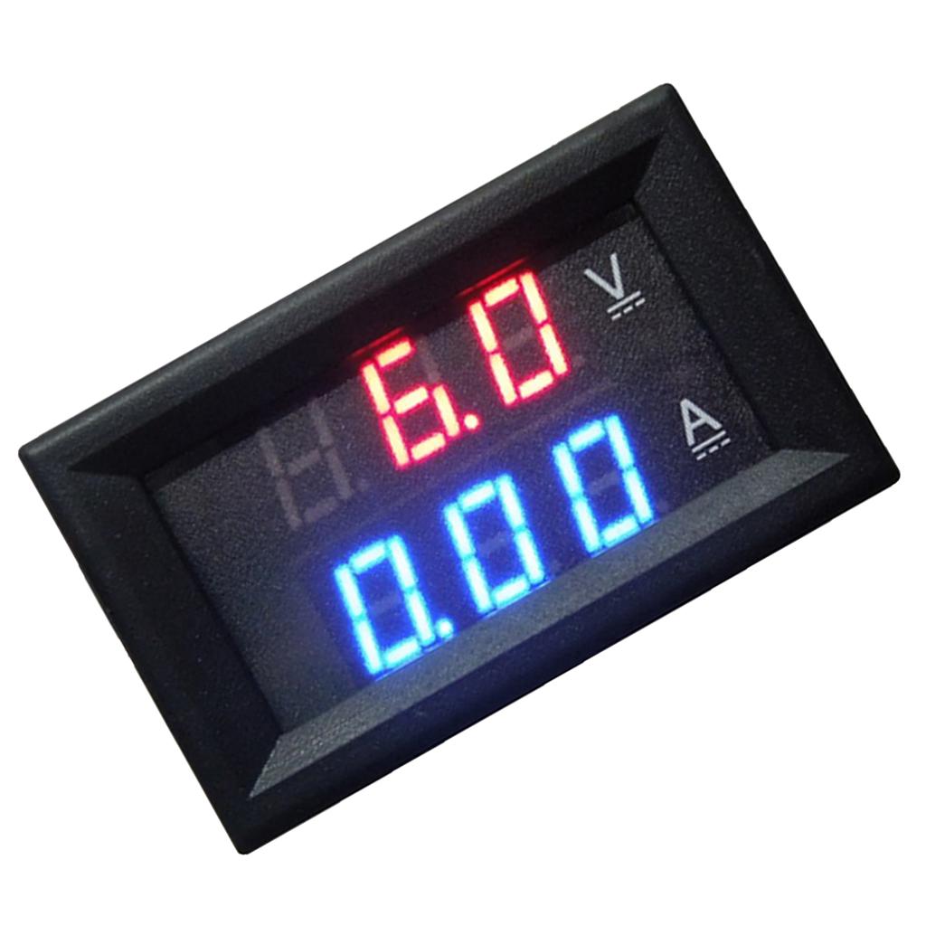 Volt Meter Digital Ammeter LED Gauge Plastic Amp Tester Red Blue 200A DC 0 - 100V