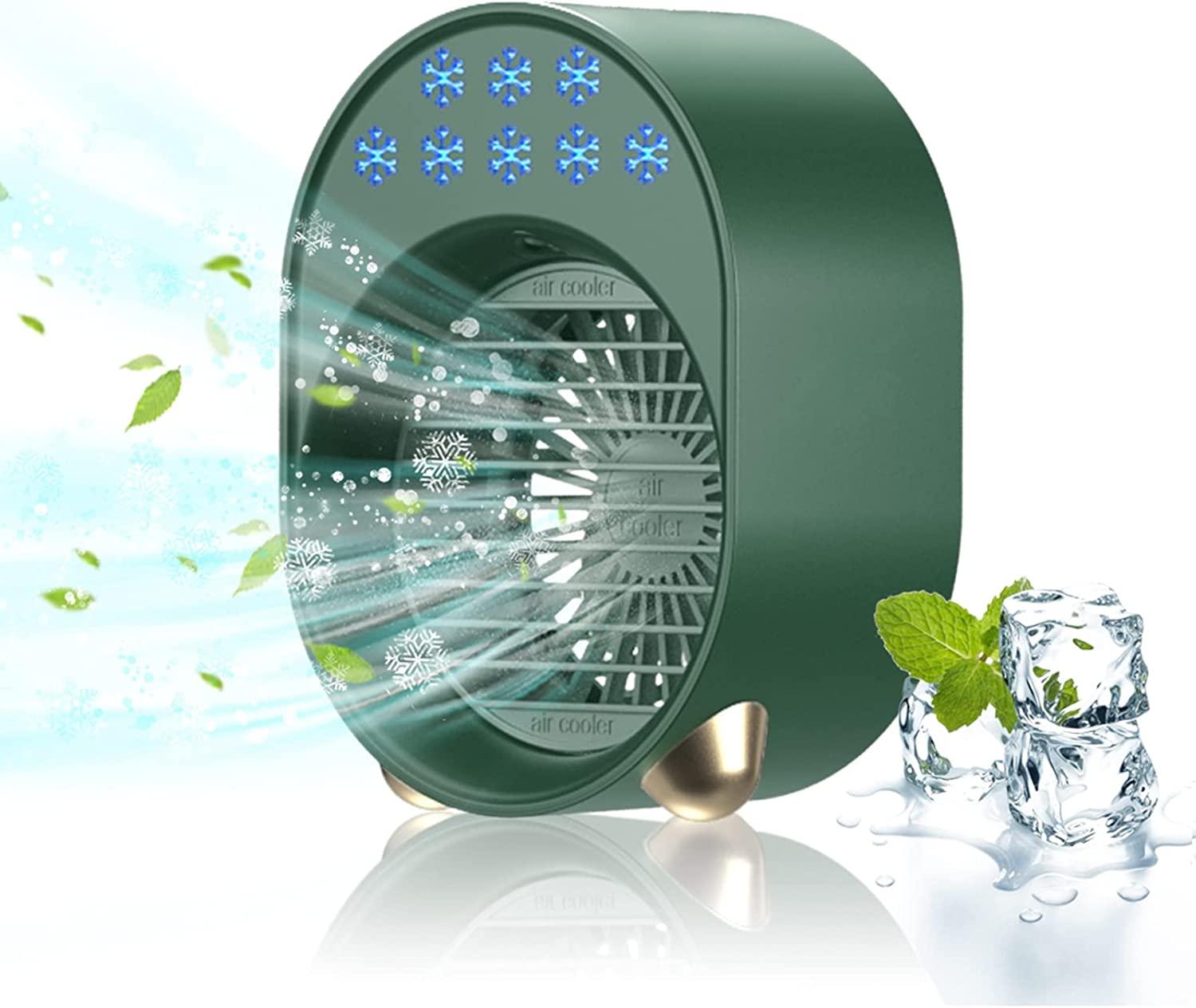 Máy điều hòa không khí di động mini, Máy điều hòa không khí di động không xả khí, Quạt phòng ngủ yên tĩnh, Máy điều hòa không khí di động yên tĩnh, Máy điều hòa không khí di động có thể sạc lại USB Máy tạo độ ẩm không khí nhỏ 3600mAh 4 trong 1