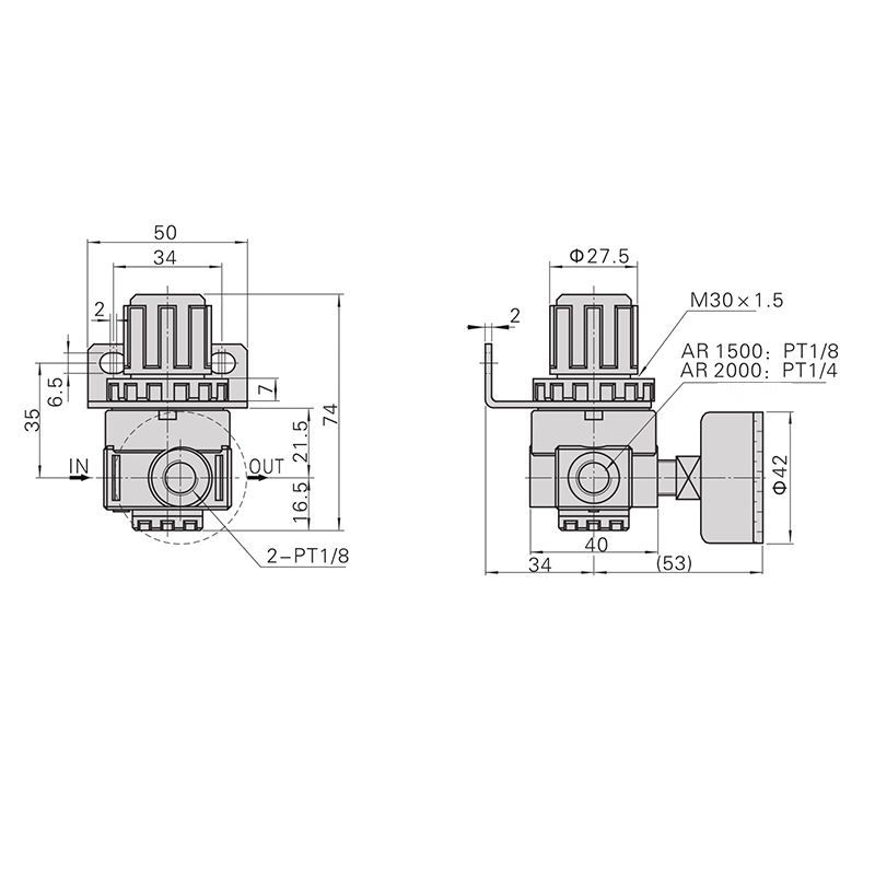 Vân điều chỉnh áp suất AR 2000 ren 13mm ar2000