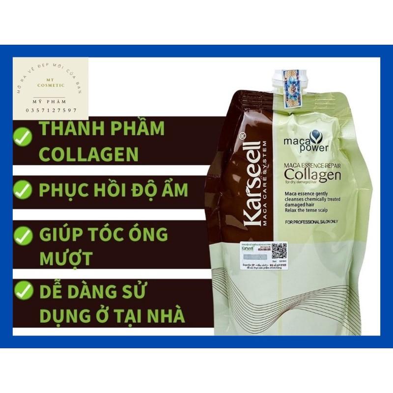 Kem ủ tóc Karseell Maca Power Collagen 500ml phục hồi hư tổn Hấp ủ tóc thẳng mượt bổ xung collagen