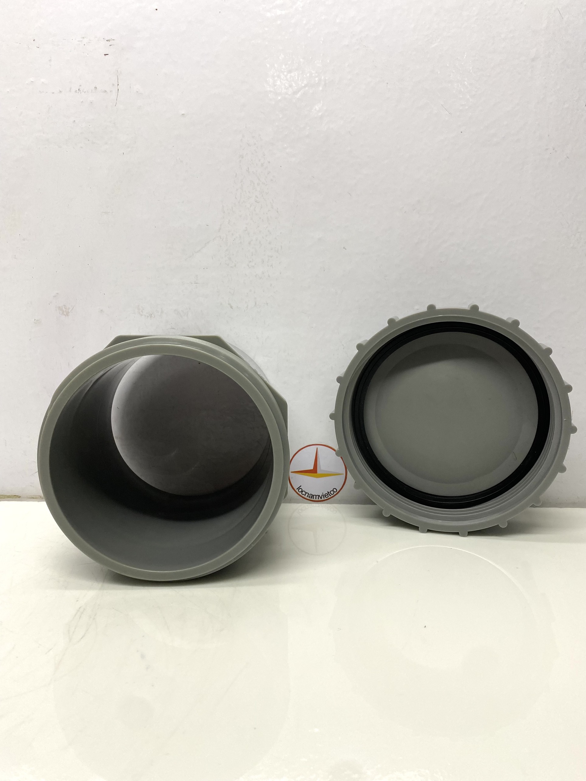 Bít xả ren ngoài 140 nhựa PVC Bình Minh _BXRN140