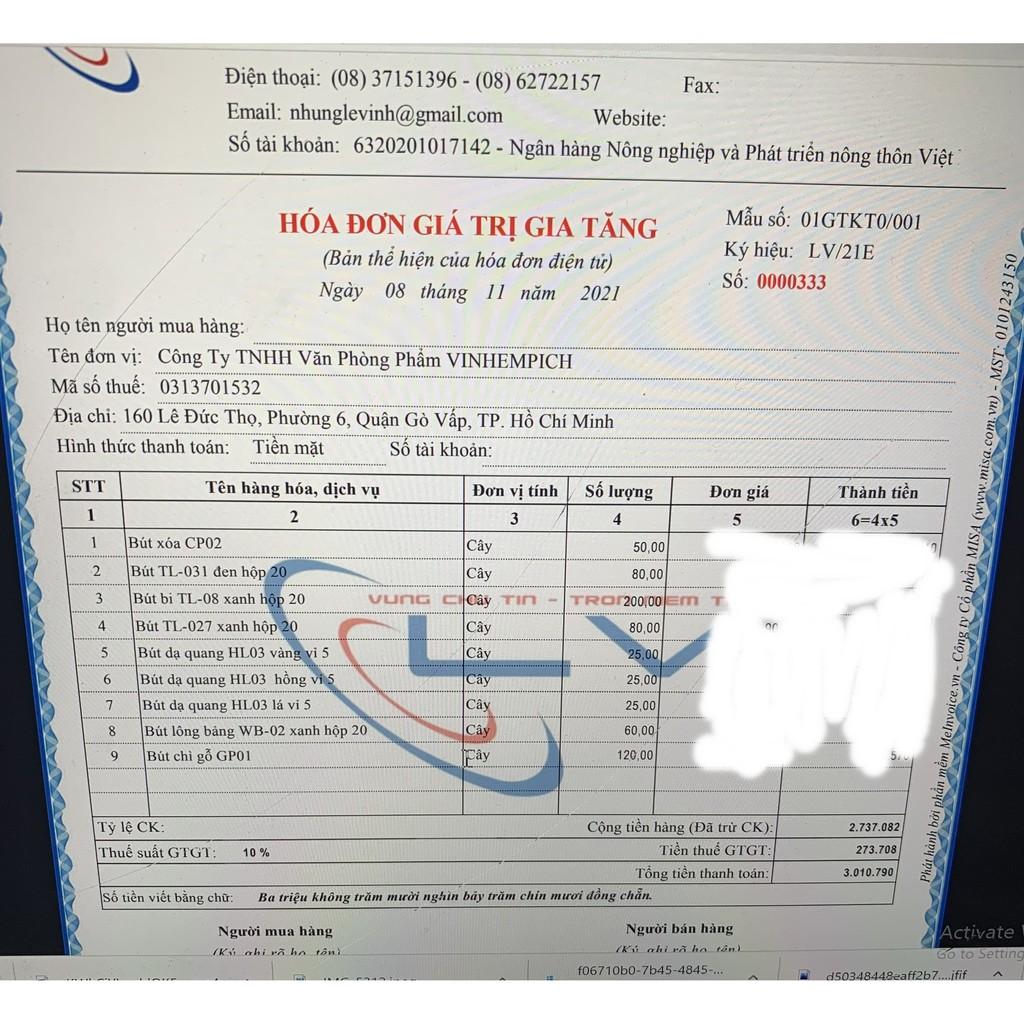 Bút bi Thiên Long TL-08 Ngòi to mực xanh