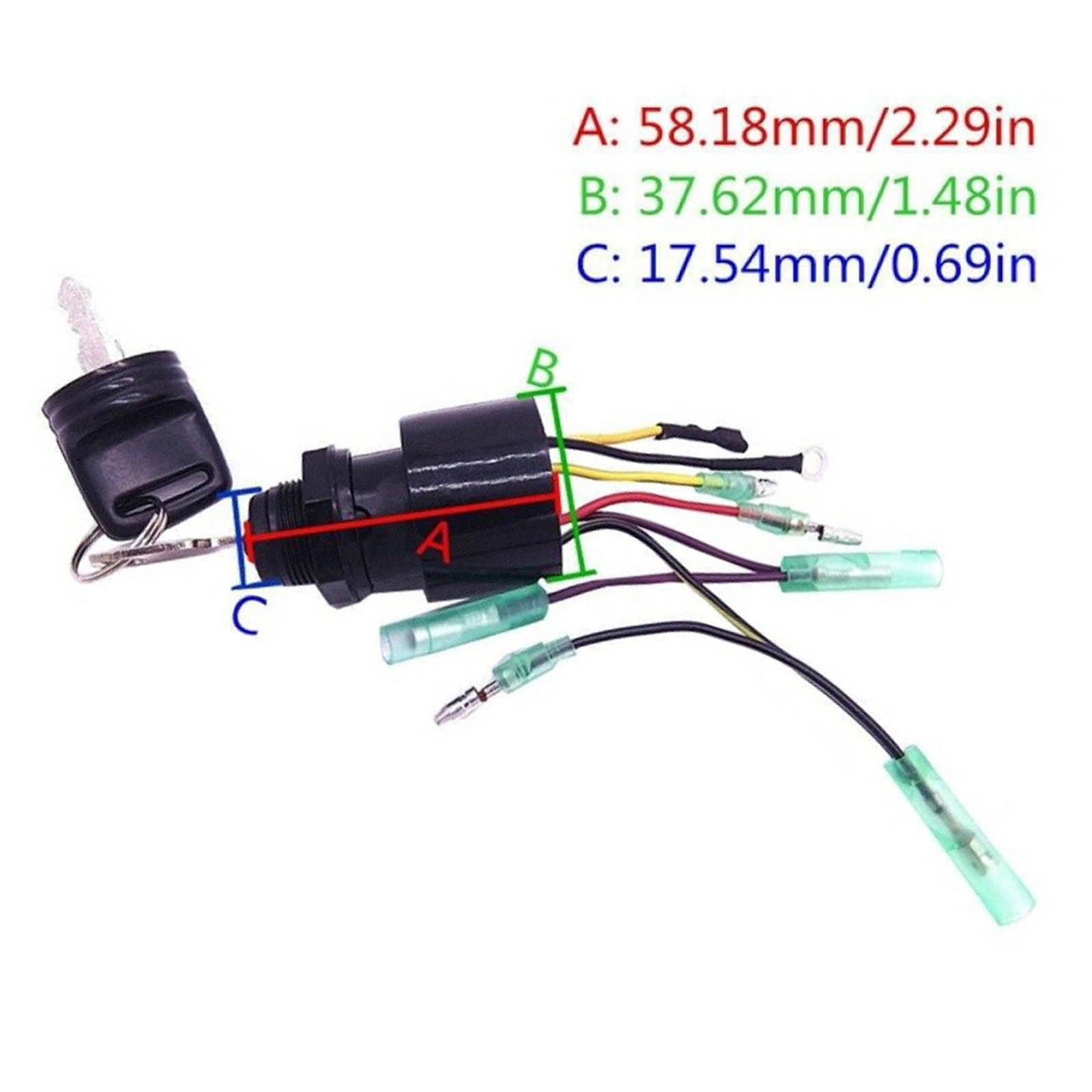 Ignition Key Switch Boat Part Fit for Mercury Outboard Motors Remote Control Box