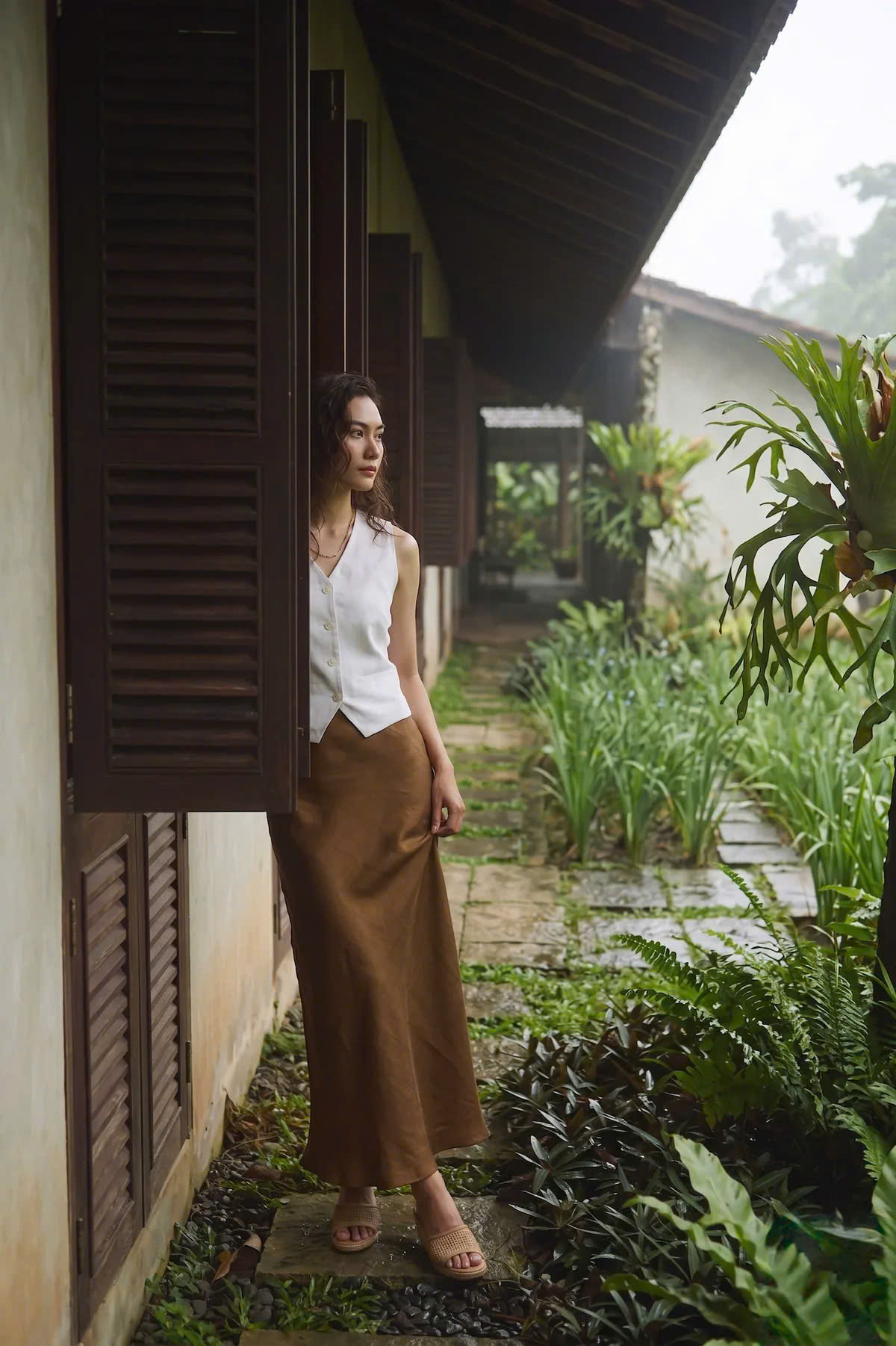 Áo Vest Gilet Linen Trắng An Nam TOP203 thời trang Hity