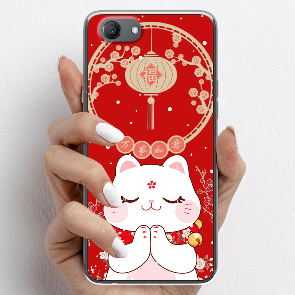 Ốp lưng cho Oppo F7, Oppo F7 Youth nhựa TPU mẫu Mèo may mắn cầu nguyện