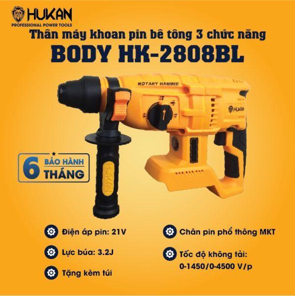 THÂN MÁY KHOAN BÊ TÔNG 3 CHỨC NĂNG BODY HK-2808BL HUKAN - HÀNG CHÍNH HÃNG