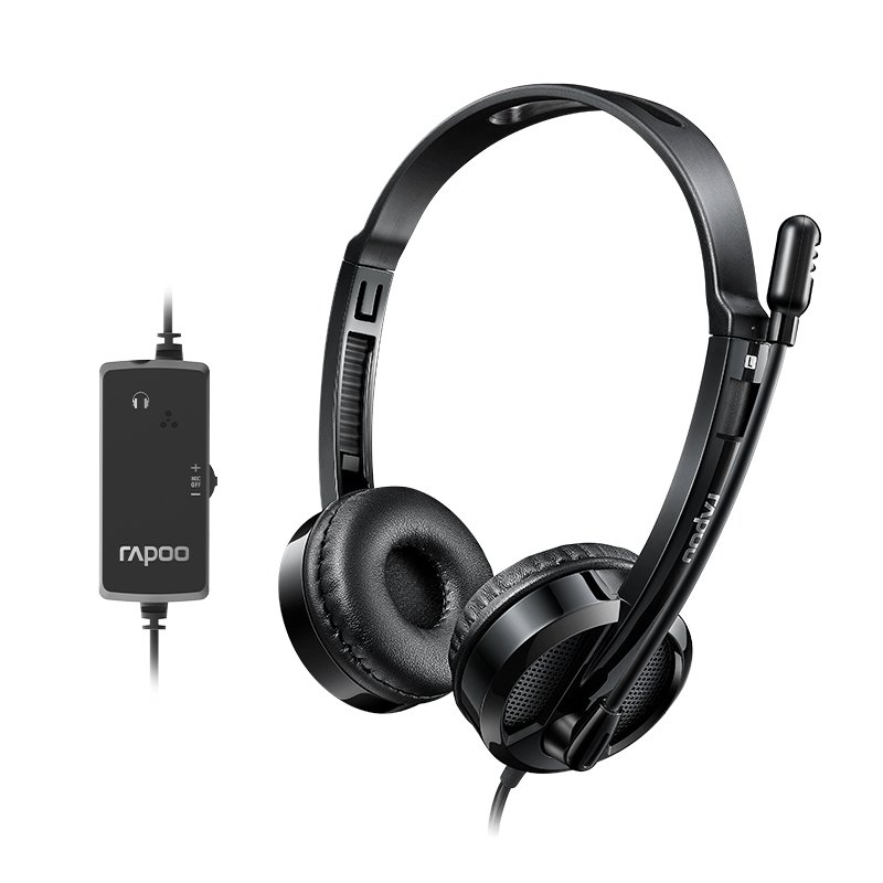 Tai nghe chụp tai có dây RAPOO H120, jack cắm USB - Hàng chính hãng