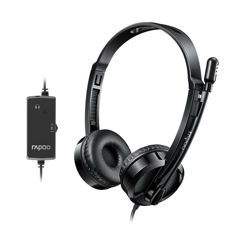 Tai nghe chụp tai có dây RAPOO H120, jack cắm USB - Hàng chính hãng