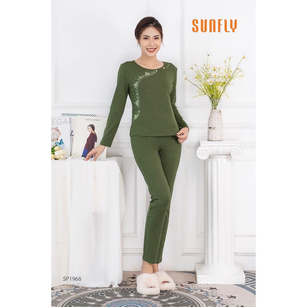 SP1968 ĐỒ BỘ MẶC NHÀ COTTON ÁO DÀI QUẦN DÀI