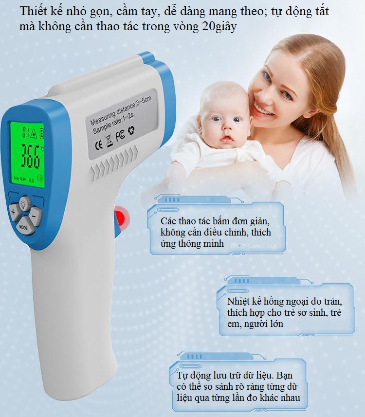 Thiết bị nhiệt kế đo nhiệt độ độ ẩm thông minh cảm biến hồng ngoại đa năng an toàn -chính xác- cao cấp 8806C
