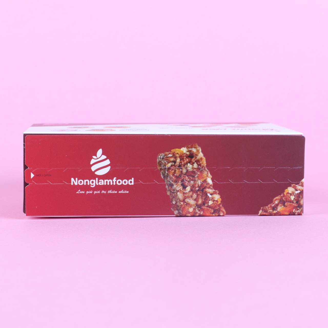 [THUẦN CHAY]Thanh gạo lứt hạt &amp; trái cây Nonglamfood hộp 8 thanh 136g | Chay mặn đều dùng được | Hỗ trợ ăn kiêng giảm cân | Bỏ sung dưỡng chất