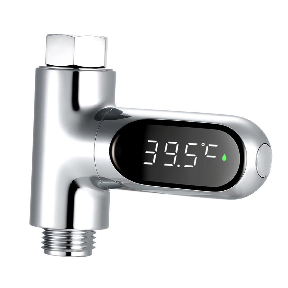 Digital Shower Thermometer ℃/℉ Bath Temperature Monitor Water Thermometer 5~85℃ Measuring 360° Rotatable LED Display for Baby Elderly