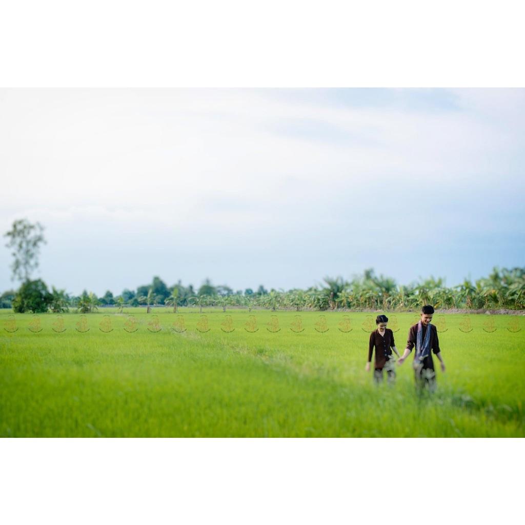 Bộ bà ba nâu nữ truyền thống vải lụa - Bộ nâu lụa nữ