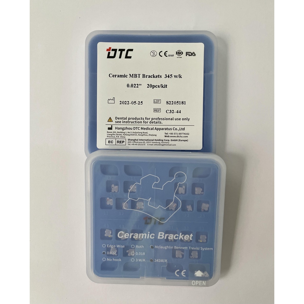 Mắc cài sứ thường_DTC _Chỉnh nha_ Niềng răng_Mắc cài_Dùng trong nha khoa