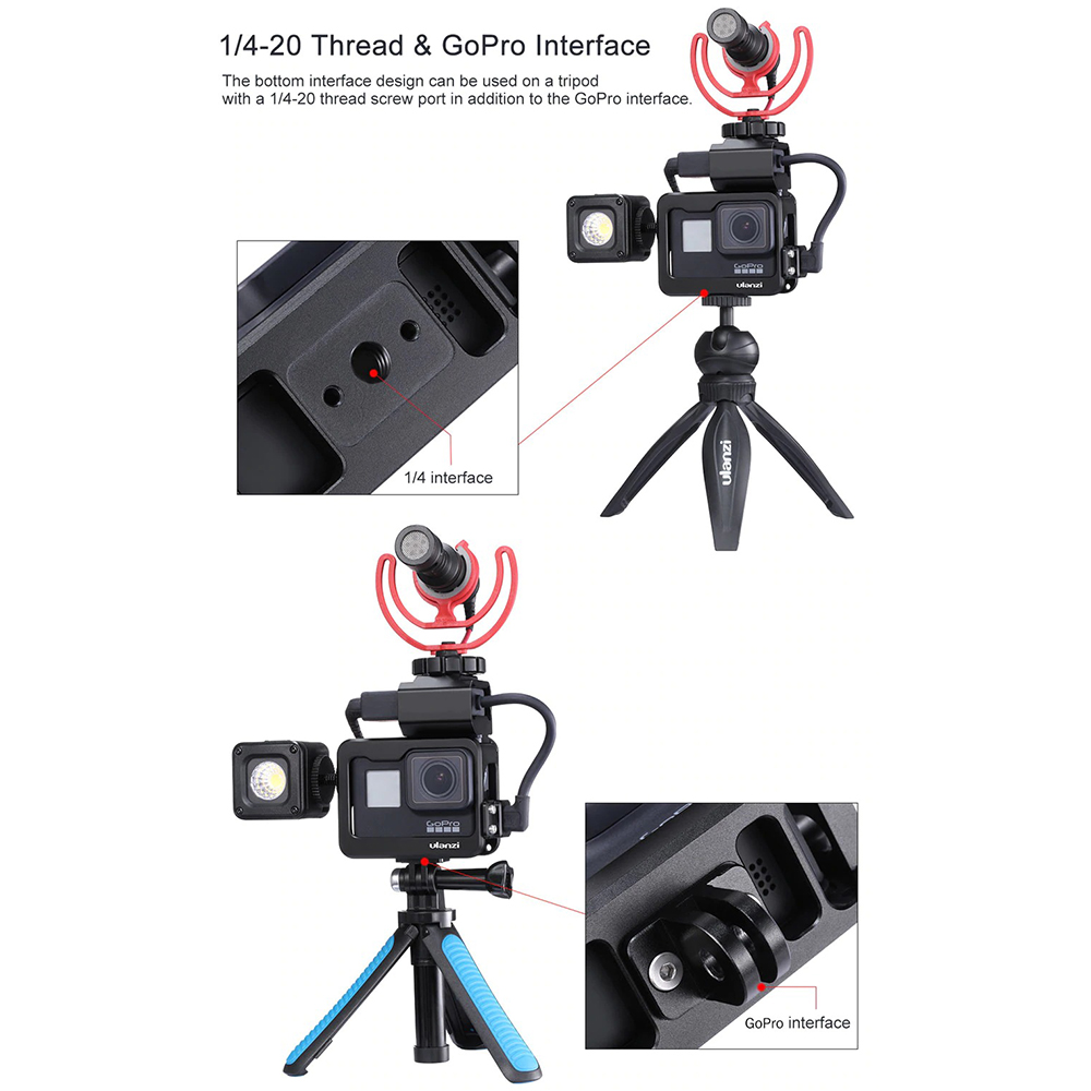 Khung dành cho máy quay hành trình GoPro Hero 5 6 7 Ulanzi V3 Pro Case (FUEC5) - Hàng chính hãng