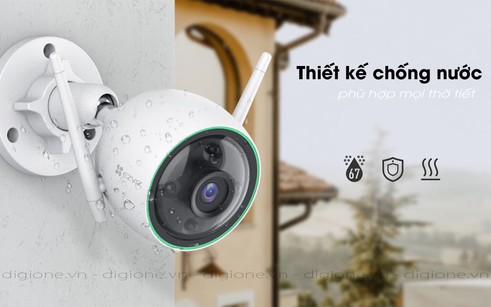 Camera ngoài trời Wifi tích hợp AI EZVIZ C3N , C3TN - Hàng chính hãng