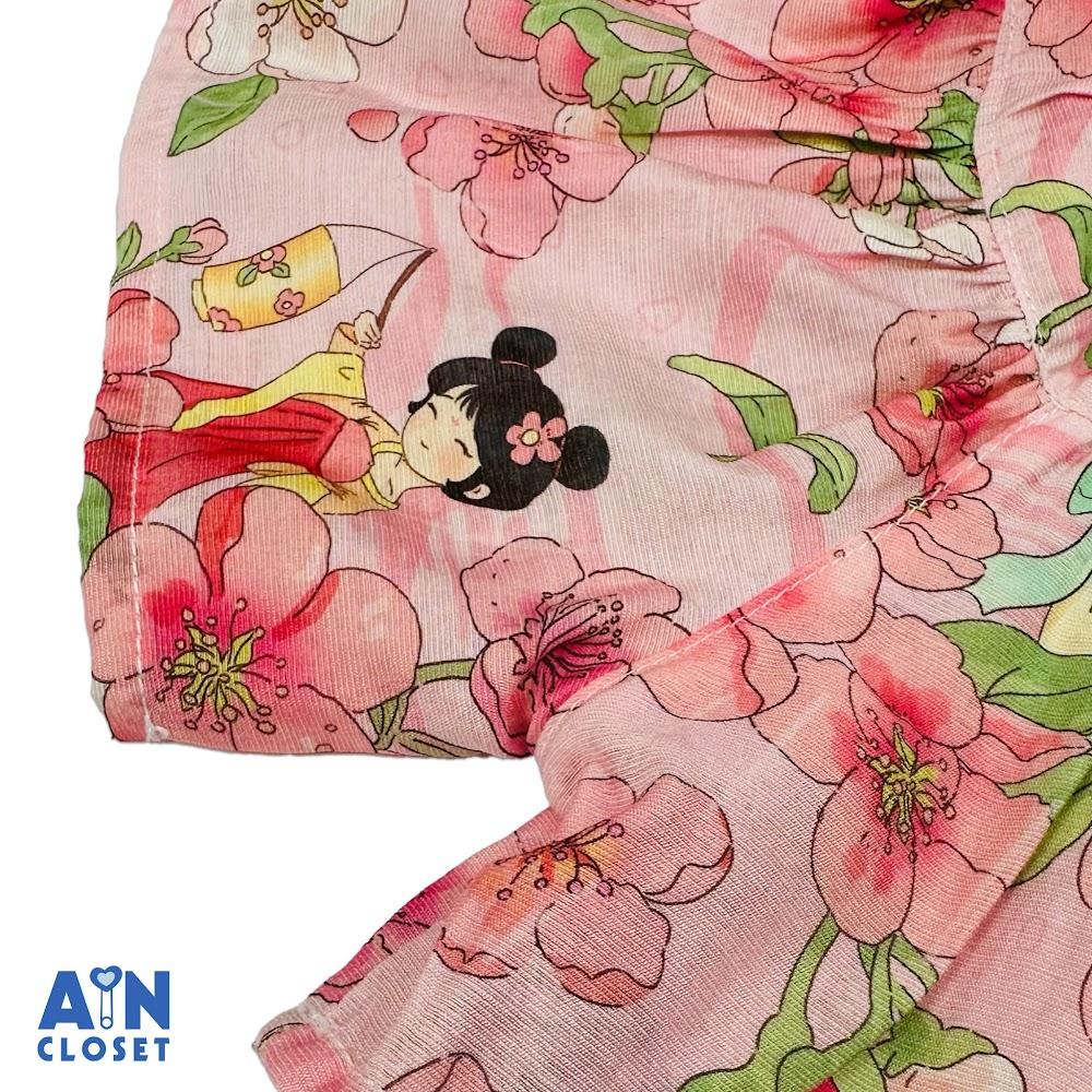Bộ quần áo Ngắn bé gái họa tiết Nàng Tiên Mùa Xuân Đũi tơ - AICDBGV1MIEN - AIN Closet