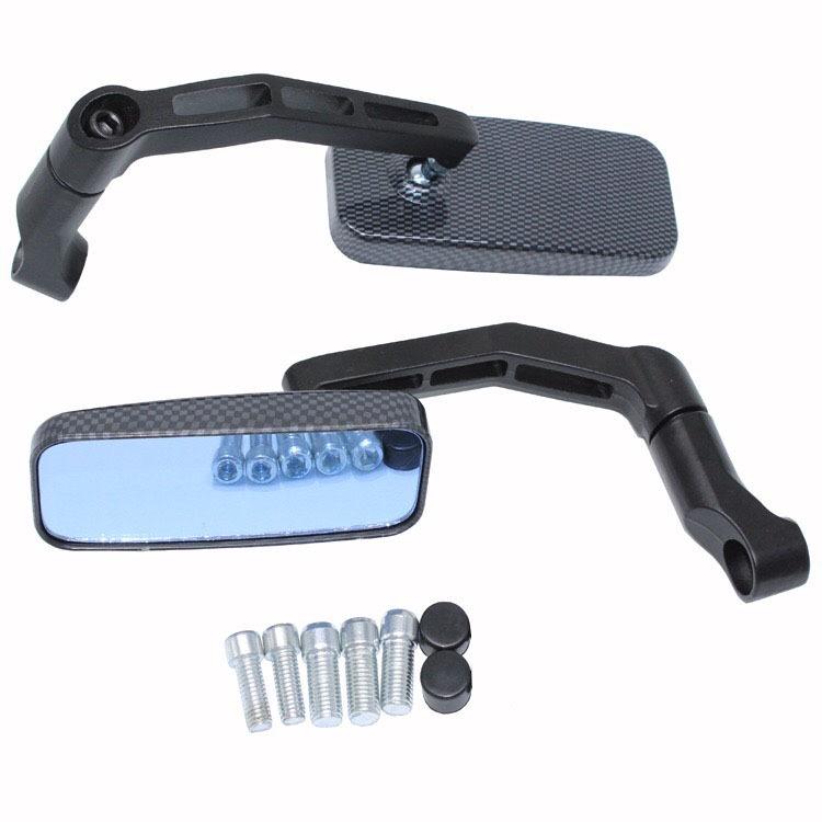 Gương chiếu hậu 8mm 10mm bằng sợi carbon cho xe máy