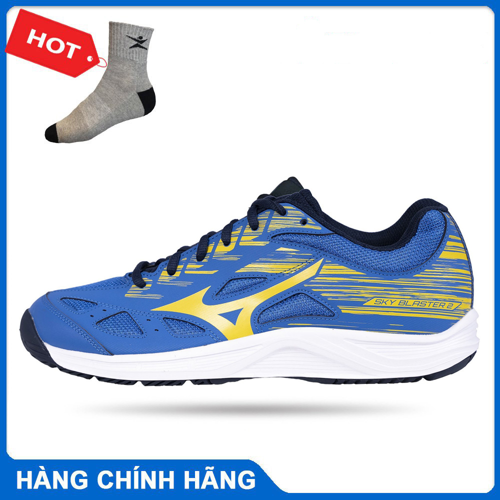 Giày cầu lông Mizuno nam chính hãng Sky Blaster 2 mẫu mới có 2 màu lựa chọn-tặng tất thể thao bendu