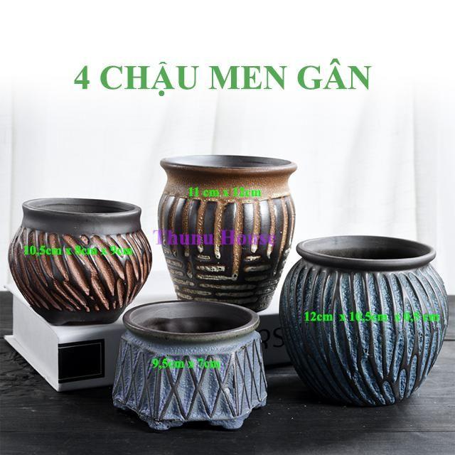 4 Chậu men gân