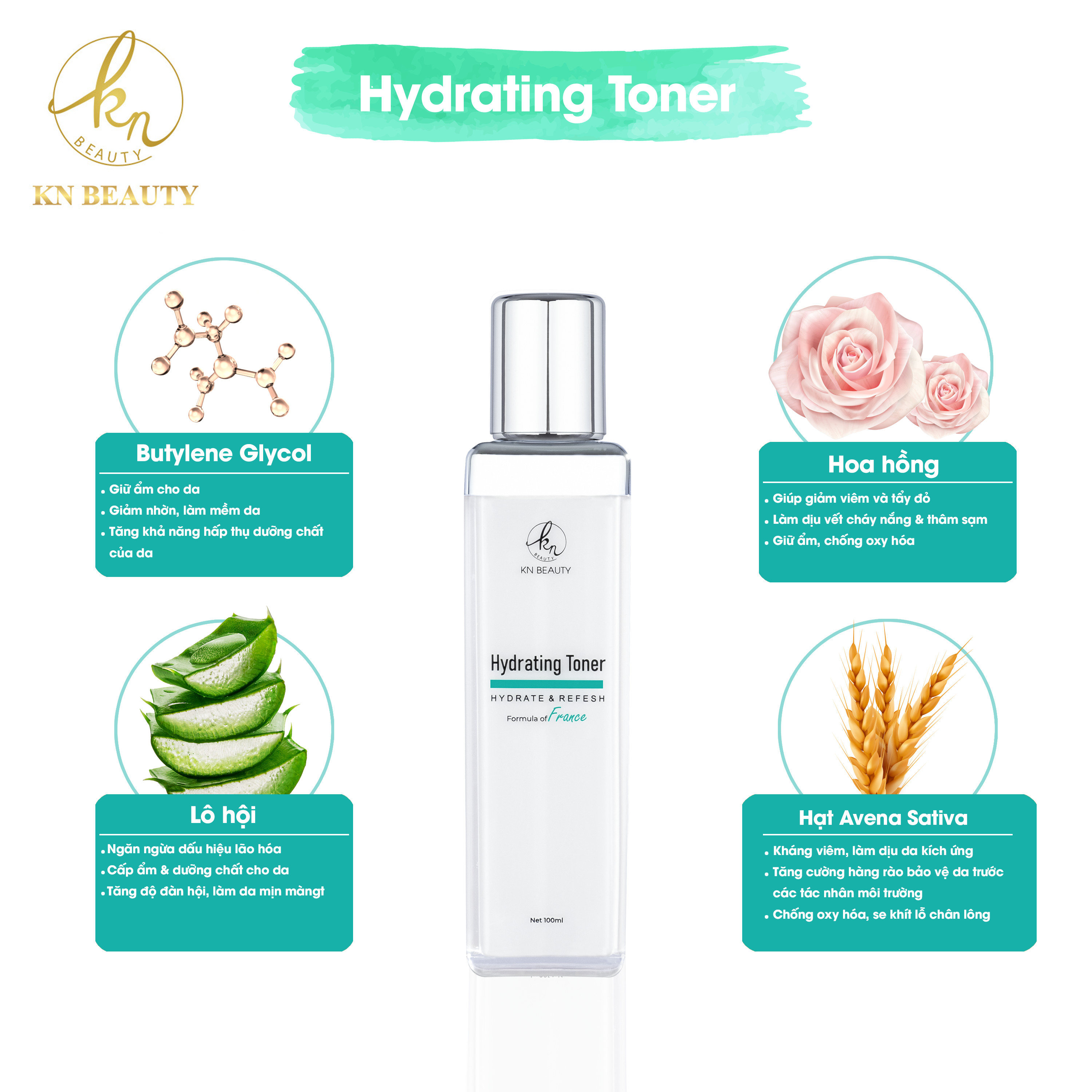 Nước Hoa Hồng Cân Bằng Da Hydrating Toner Kn Beauty