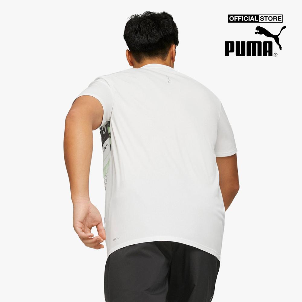 PUMA - Áo thun thể thao nam cổ tròn tay ngắn Run Favourite Printed 523393