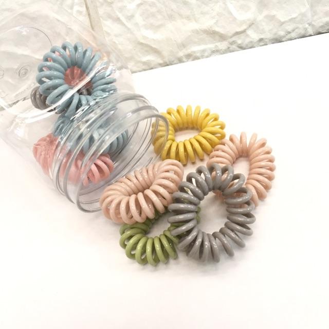 Hộp meka 10 chun cột tóc dạng lò xo