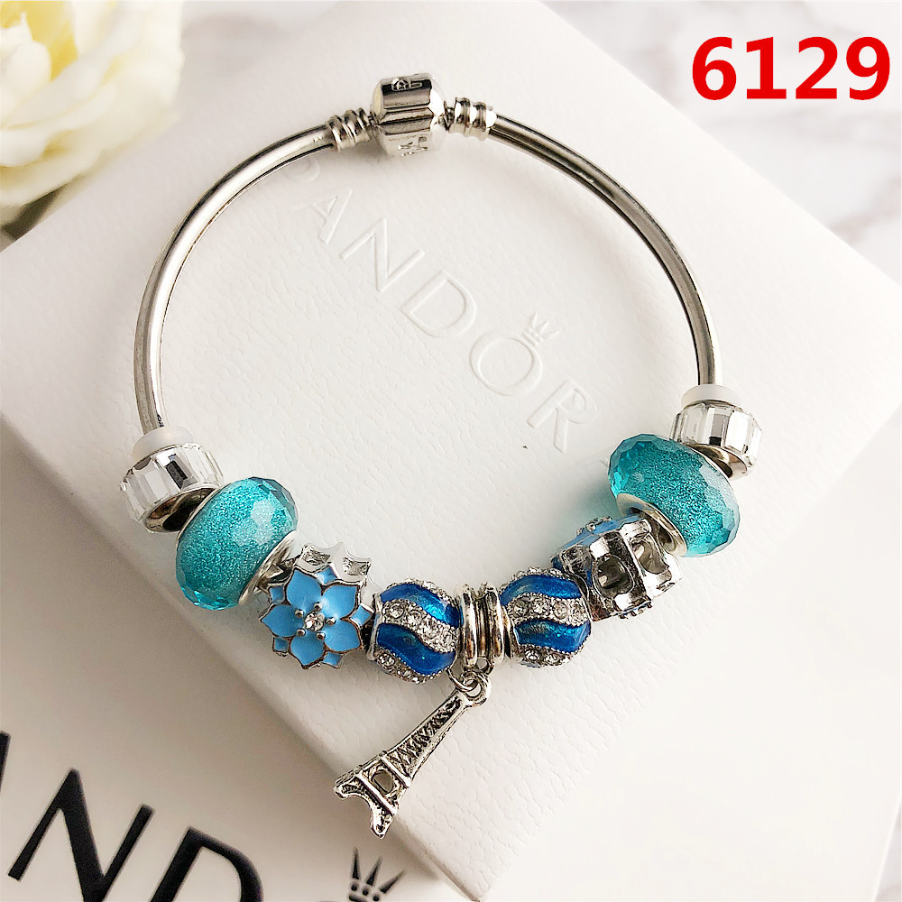 Vòng Tay Bạc Pan Nữ đính cườm S925 Bạc Retro DIY Glass Bead Bracelet - Hàng Cao Cấp- Cung Cấp Bởi AmandaC Life