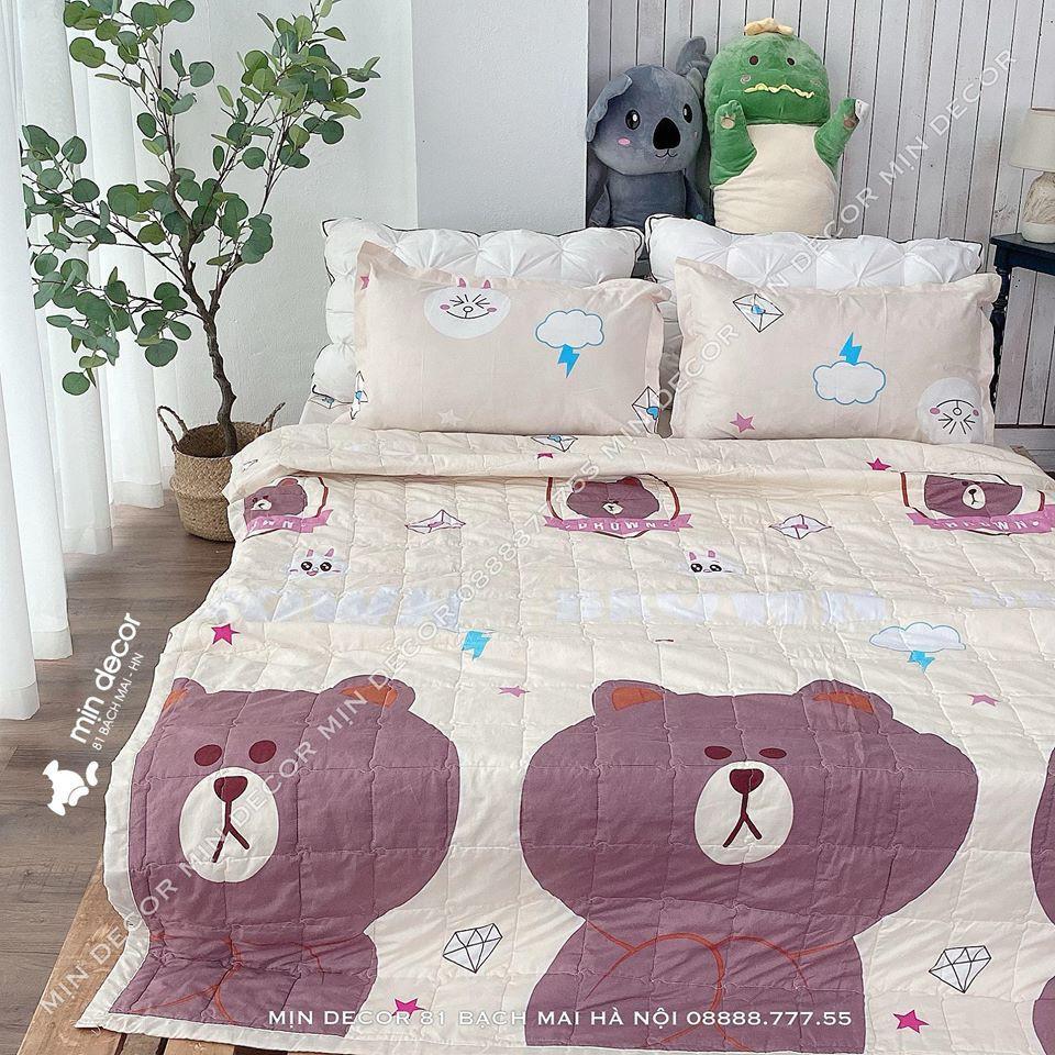 Bộ Ga Giường Cá Voi Ga Gối Cotton - Ga Trải Giường Thiết Kế Mịn Decor