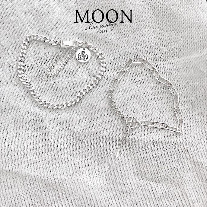 Vòng tay bạc đôi Moonsilver, lắc tay bạc couple móc khóa đặc biệt