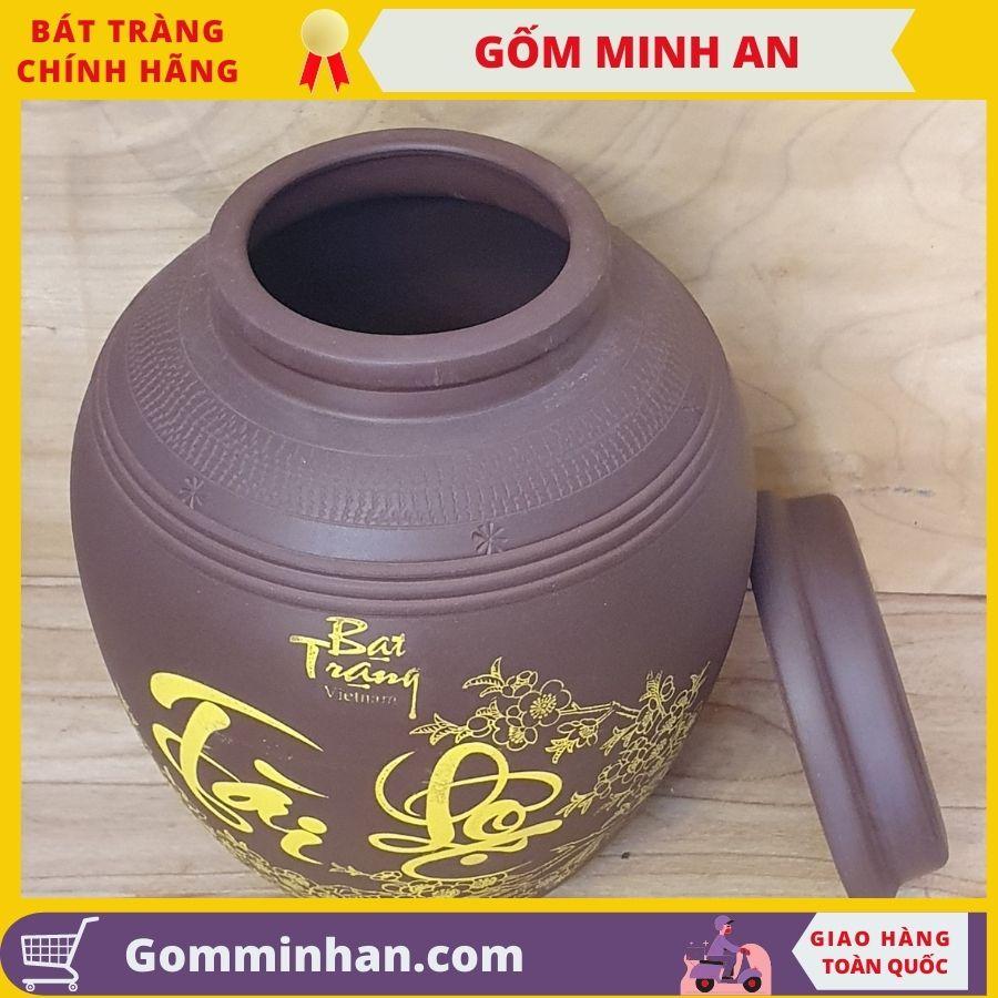 Chum sành hũ sành đựng gạo dung tích 10l- Gốm Sứ Bát Tràng- Gốm Minh An