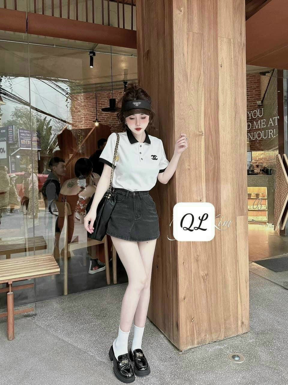 ÁO POLO NỮ CÓ CỔ ÁO THUN NỮ ÁO PHÔNG NỮ CỔ VIỀN XANH