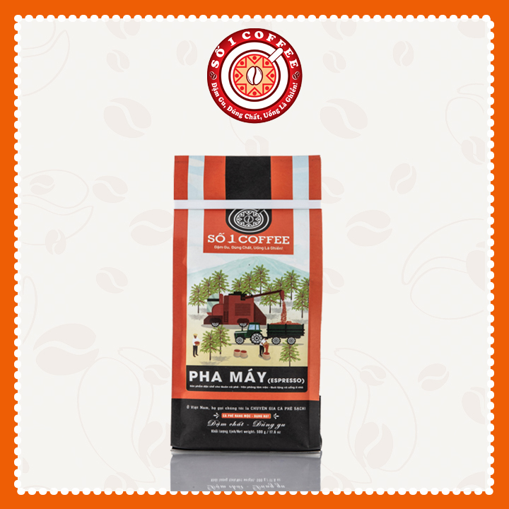 Cà Phê Nguyên Chất ESPRESSO Pha Máy Từ Những Hạt Cà Phê Ngon Thượng Hạng, Sạch 100% Vị Thanh Tao, Tinh Tế, Đạt Tiêu Chuẩn Xuất Khẩu - Túi 500gam
