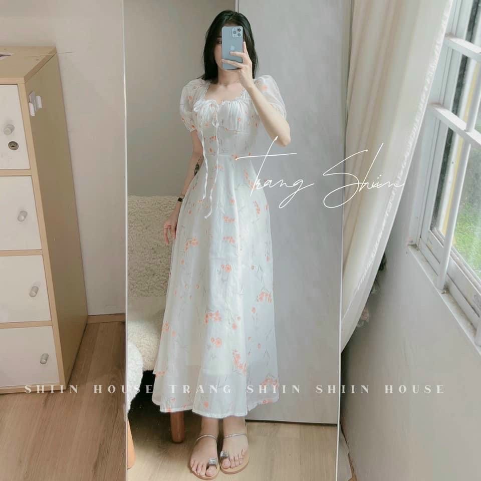 ĐẦM VOAN HOA PHỐI REN 2 MÀU Y HÌNH