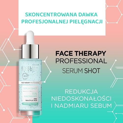 [Tặng son dưỡng môi] Tinh chất dưỡng da Eveline Serum Shot ngừa mụn, se khít lỗ chân lông Niacinamide 30ML