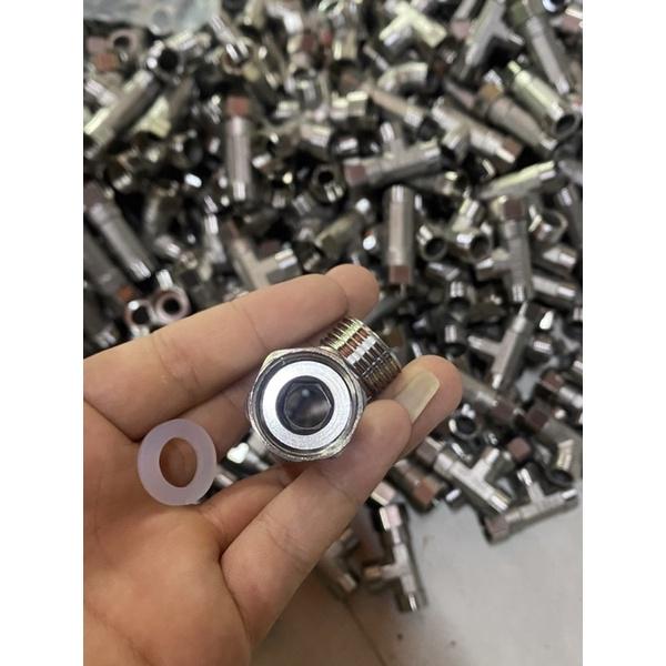 TÊ 2 REN NGOÀI 1 ĐẦU ỐC INOX GIÁ SỈ , TÊ CHIA NƯỚC BỒN CẦU VÀ VÒI XỊT VỆ SINH INOX (Tặng Kèm Doong Cao Su
